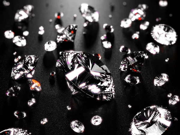 Brilliant Diamonds Different Sizes — Stock Photo, Image