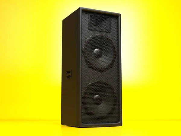 Big Speaker Yellow Background — Stock Photo, Image
