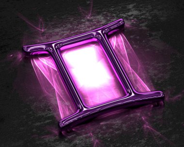 Metal ile pembe caustics - ikizler burcu işareti