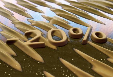 Kum üzerine yazılmış yirmi yüzde azalma