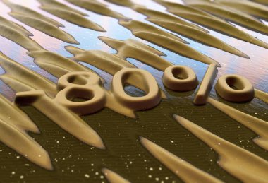 Kum üzerinde yazılı % 80'i azaltma