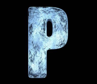 Harf P, 3d çizim buz