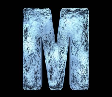 Harf M, 3d çizim buz