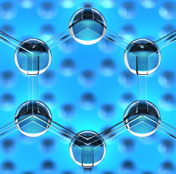 Closeup Hexagonal Nano Structure Illustration — Stock Photo, Image