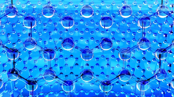 Closeup Blue Graphene Structure Illustration — Stock Photo, Image