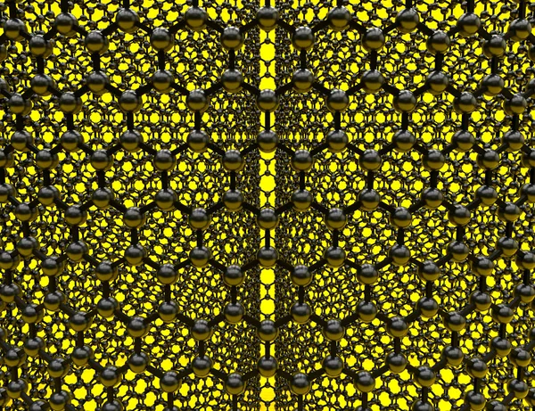 Closeup Graphene Tube Isolated Yellow Background Illustration — Stock Photo, Image