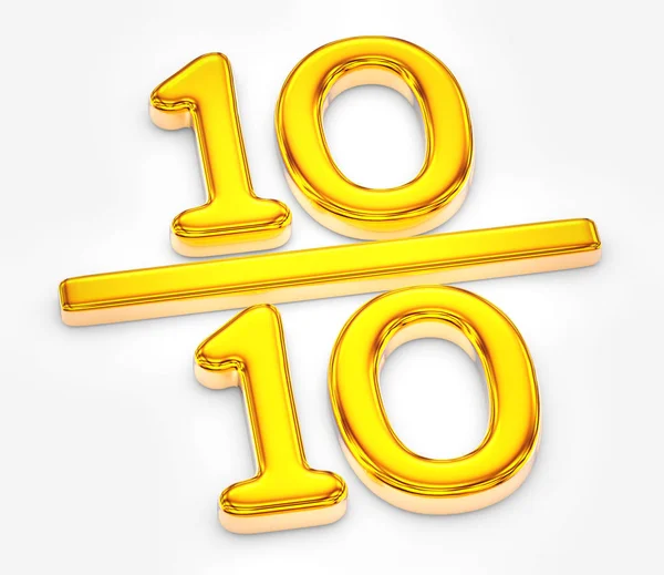 Golden Score Ten Out Ten Illustration — Stock Photo, Image