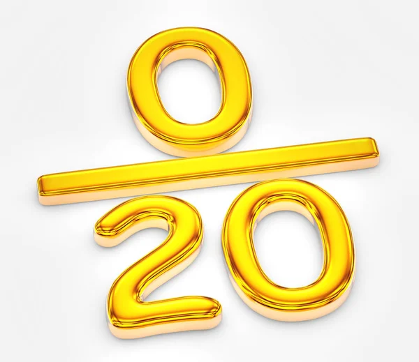 Goldene Punktzahl Von Null Von Zwanzig — Stockfoto