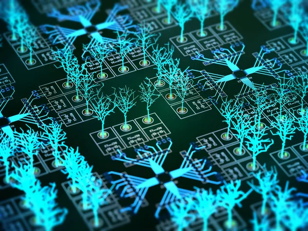 Neural network concept on electronic board