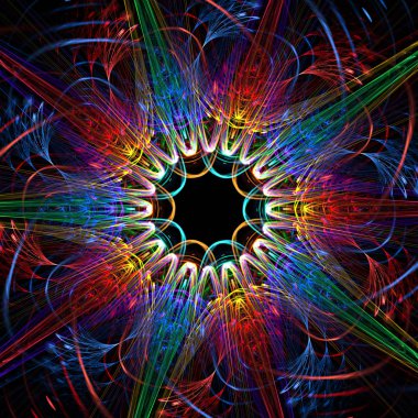 Soyut çizgiler bileşimi gökkuşağı renkli