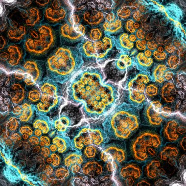 Turkuaz ve turuncu mermer doku