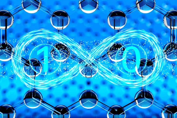 Concept Quantum Physics Duality Photon Graphene Background — Stock Photo, Image