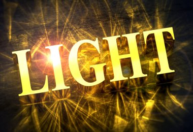 Altın 'Işık' word yakıcı ışık ile