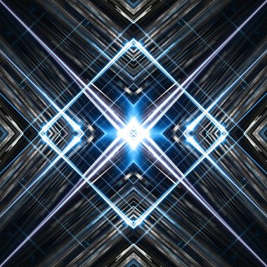 Symmetrical blue design stripes