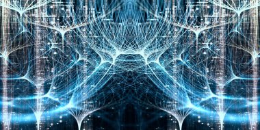 Neural network, symmetrical concept with depth of field clipart