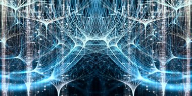 Neural network, symmetrical concept with depth of field clipart