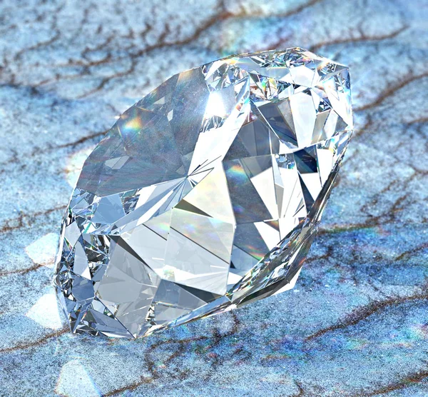 Diamante Con Luz Cáustica Sobre Arena —  Fotos de Stock