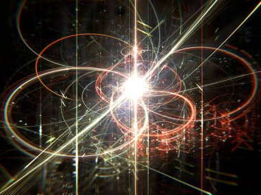 Çalışan ve parlayan gelecekteki bilgisayar algoritmaları, alan derinliğine sahip kuantum bilgisayar kavramı