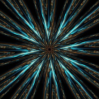 Mavi dizayn çizgilerinin ve şekillerinin gelecekteki patlaması.