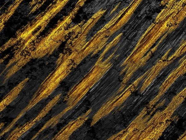 Decorative background of striped raw gold with dark rock