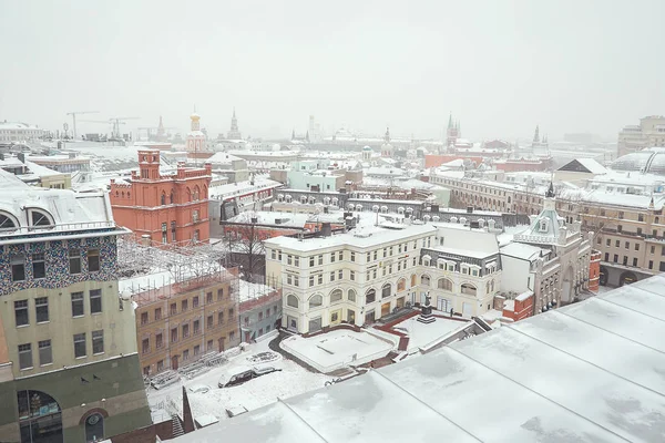 俄罗斯 莫斯科 从中央儿童商店的屋顶俯瞰莫斯科全景 2018年2月11日 — 图库照片