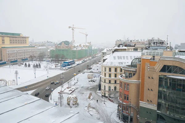 俄罗斯 莫斯科 从中央儿童商店的屋顶俯瞰莫斯科全景 2018年2月11日 — 图库照片