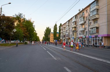 Rusya. Rostov-on-Don. Tiyatro Meydanı Rostov-on-Don'FIFA fan fest. 01 Temmuz 2018