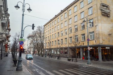 Litvanya. Vilnius. Vilnius eski sokaklarında. Vilnius yeni yılda. 31 Aralık 2017