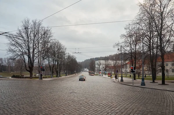 Litva Vilnius Stará Ulice Vilnius Nový Rok Vilniusu Prosinec 2017 — Stock fotografie