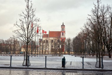Litvanya. Vilnius. Vilnius eski sokaklarında. Vilnius yeni yılda. 31 Aralık 2017