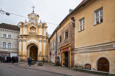 Litvanya. Vilnius. Vilnius eski sokaklarında. Vilnius yeni yılda. 3 Ocak 2018