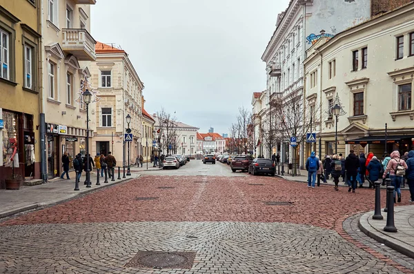 Litva Vilnius Stará Ulice Vilnius Nový Rok Vilniusu Ledna 2018 — Stock fotografie