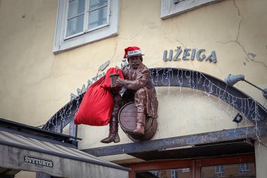 Litvanya. Vilnius. Vilnius eski sokaklarında. Vilnius yeni yılda. 3 Ocak 2018