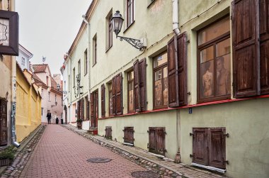 Litvanya. Vilnius. Vilnius eski sokaklarında. Vilnius yeni yılda. 3 Ocak 2018