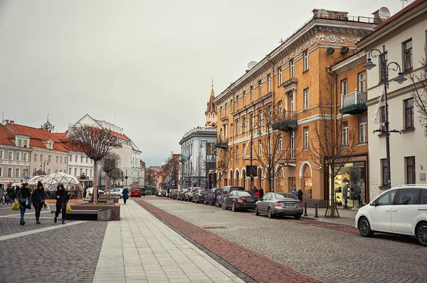 Litva Vilnius Stará Ulice Vilnius Nový Rok Vilniusu Ledna 2018 — Stock fotografie