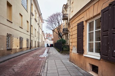 Litvanya. Vilnius. Vilnius eski sokaklarında. Vilnius yeni yılda. 3 Ocak 2018