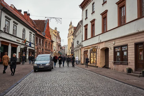 Λιθουανία Βίλνιους Παλιά Δρόμους Του Βίλνιους Νέο Έτος Στο Βίλνιους — Φωτογραφία Αρχείου
