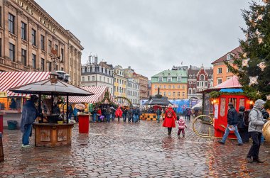 Letonya. Riga. Noel Old Town Riga adil. Riga Noel. 01 Ocak 2018
