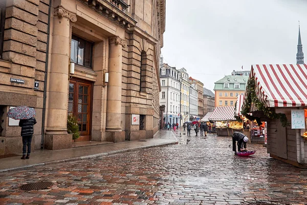 Λετονία Ρίγα Δίκαιη Χριστούγεννα Για Την Παλιά Πόλη Της Ρίγας — Φωτογραφία Αρχείου