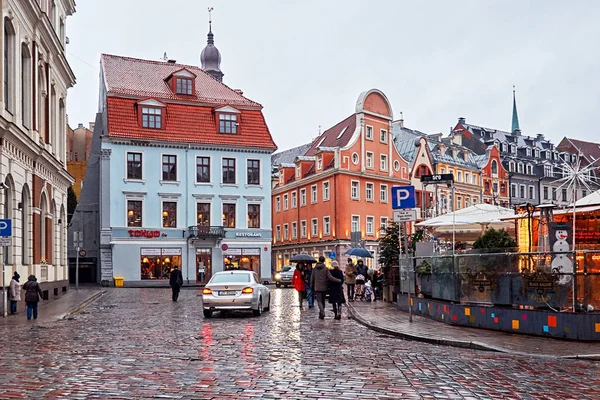 Lotyšsko Riga Vánoční Jarmark Starém Městě Rigy Vánoce Rize Ledna — Stock fotografie