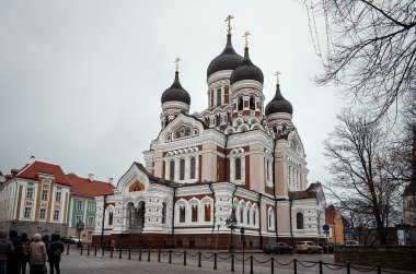 Estonya. Tallinn. Tallinn eski kasaba Alexander Nevsky katedralde. 2 Ocak 2018