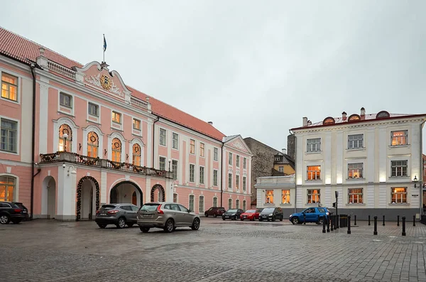 Estland Tallinn Historische Huizen Oude Stad Van Tallinn Januari 2018 — Stockfoto