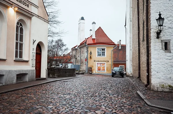 Estonsko Tallinn Historické Domy Starého Města Tallinnu Ledna 2018 — Stock fotografie