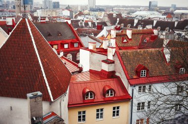 Estonya. Tallinn. Tallinn Vyshhorod gözlem güverteden kenti. 2 Ocak 2018
