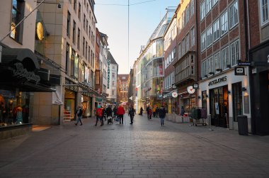 Almanya. Bremen. Bremen Almanya sokaklarında evler. 14 Şubat 2018