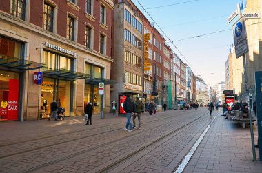 Almanya. Bremen. Bremen Almanya sokaklarında evler. 14 Şubat 2018
