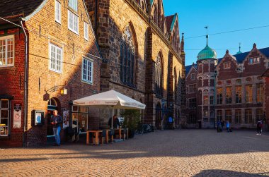 Almanya. Bremen. Bremen Almanya sokaklarında evler. 14 Şubat 2018