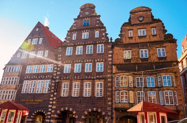Almanya. Bremen. Bremen Almanya sokaklarında evler. 14 Şubat 2018