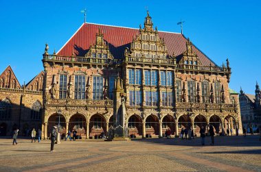 Almanya. Bremen. Bremen Town Hall, Bremen pazar meydanında. 14 Şubat 2018