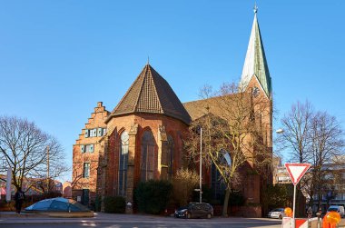 Almanya. Bremen. Bremen Almanya sokaklarında evler. 14 Şubat 2018